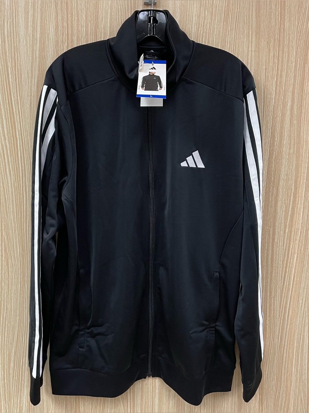 Adidas black track jacket size large NEW